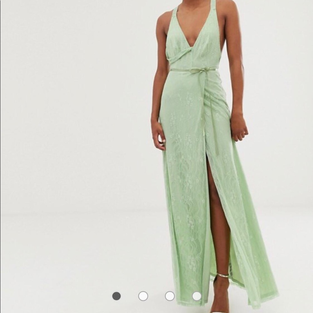 lace wrap maxi dress